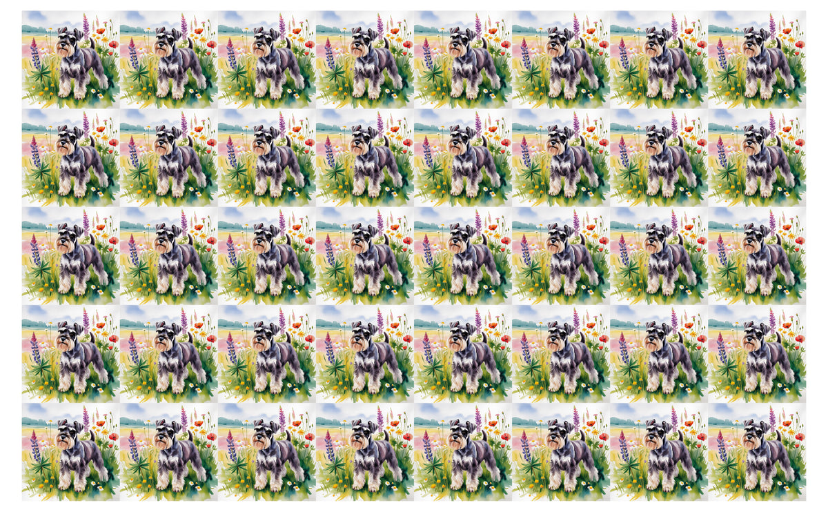 DecoCraft - Scenic Tiles Series - Watercolor Pets - Miniature Schnauzer
