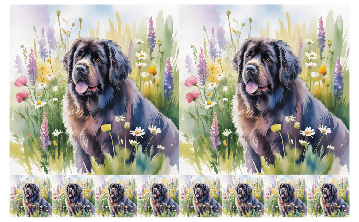 DecoCraft - Scenic Tiles Series - Watercolor Pets - Newfoundland