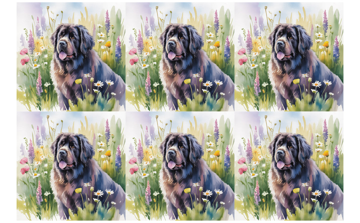 DecoCraft - Scenic Tiles Series - Watercolor Pets - Newfoundland