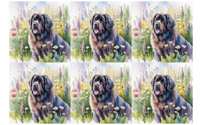 DecoCraft - Scenic Tiles Series - Watercolor Pets - Newfoundland
