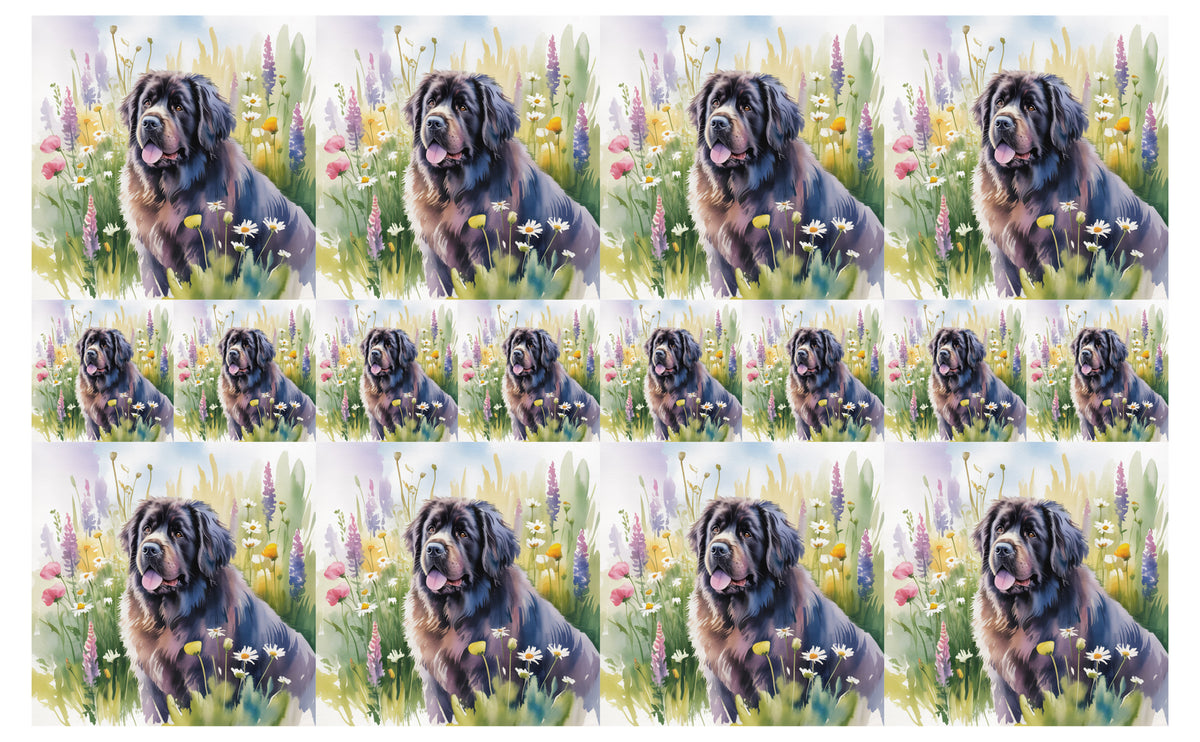 DecoCraft - Scenic Tiles Series - Watercolor Pets - Newfoundland