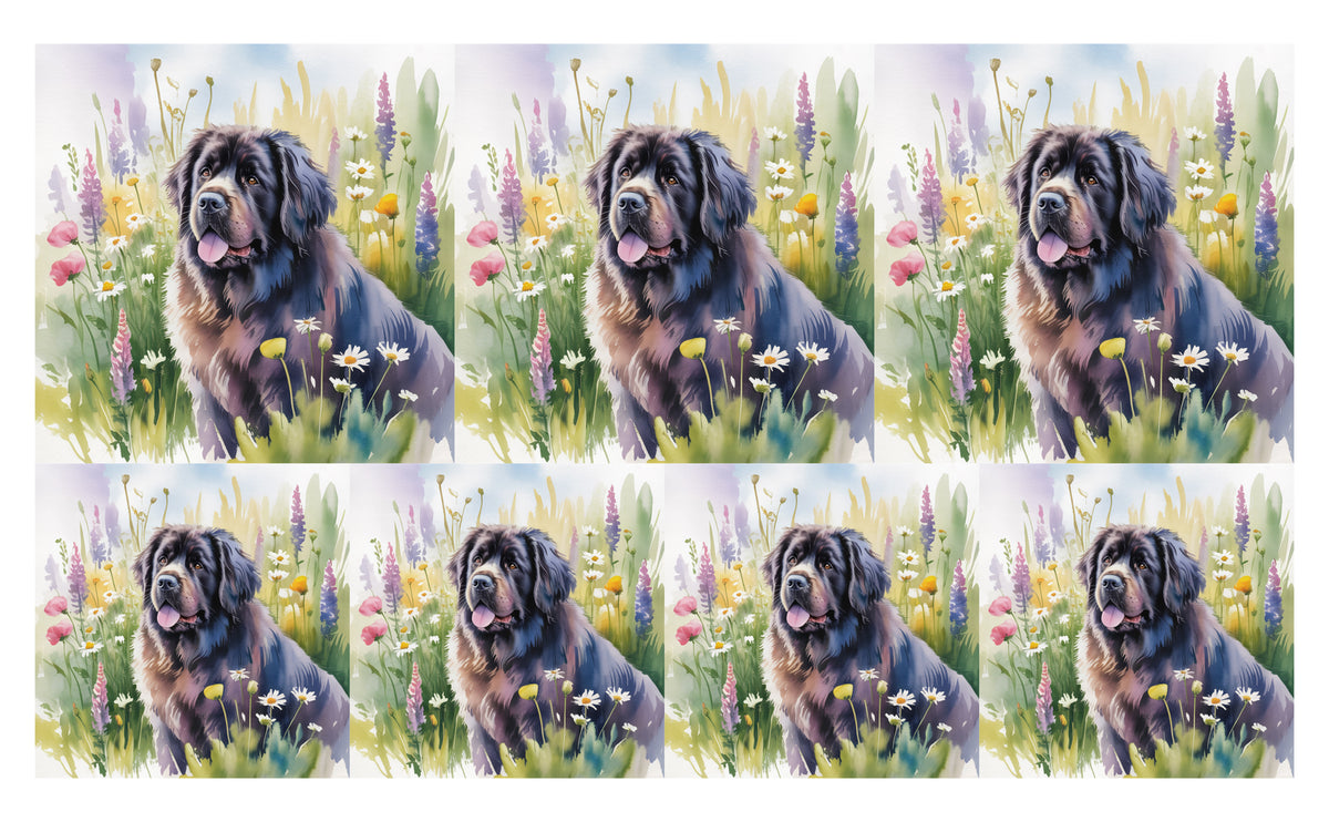 DecoCraft - Scenic Tiles Series - Watercolor Pets - Newfoundland