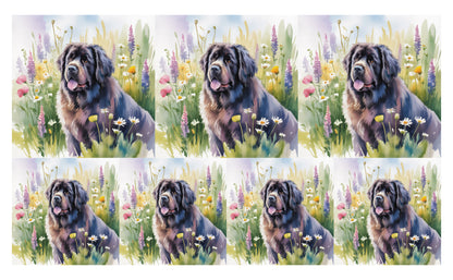 DecoCraft - Scenic Tiles Series - Watercolor Pets - Newfoundland