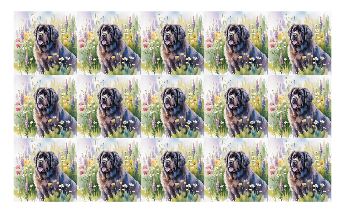 DecoCraft - Scenic Tiles Series - Watercolor Pets - Newfoundland