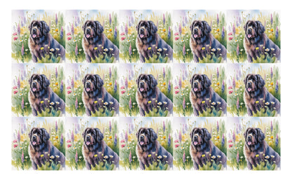 DecoCraft - Scenic Tiles Series - Watercolor Pets - Newfoundland