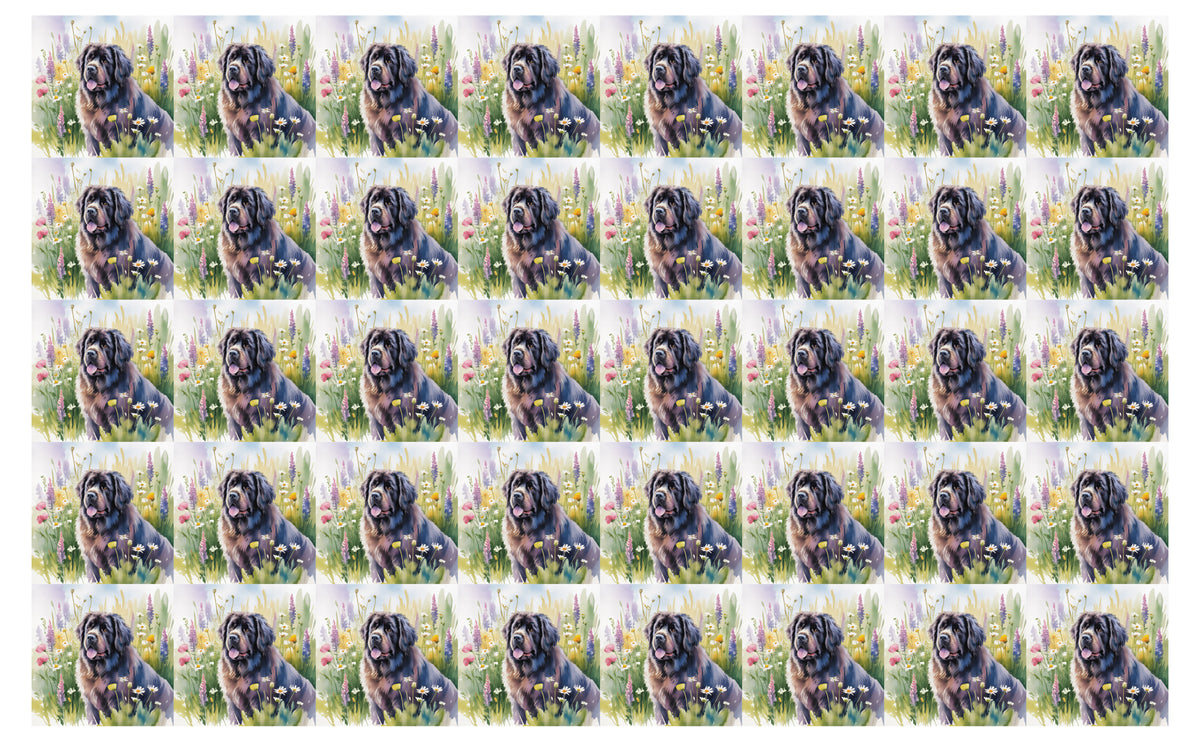 DecoCraft - Scenic Tiles Series - Watercolor Pets - Newfoundland