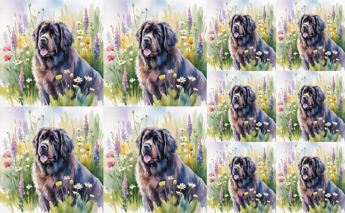 DecoCraft - Scenic Tiles Series - Watercolor Pets - Newfoundland