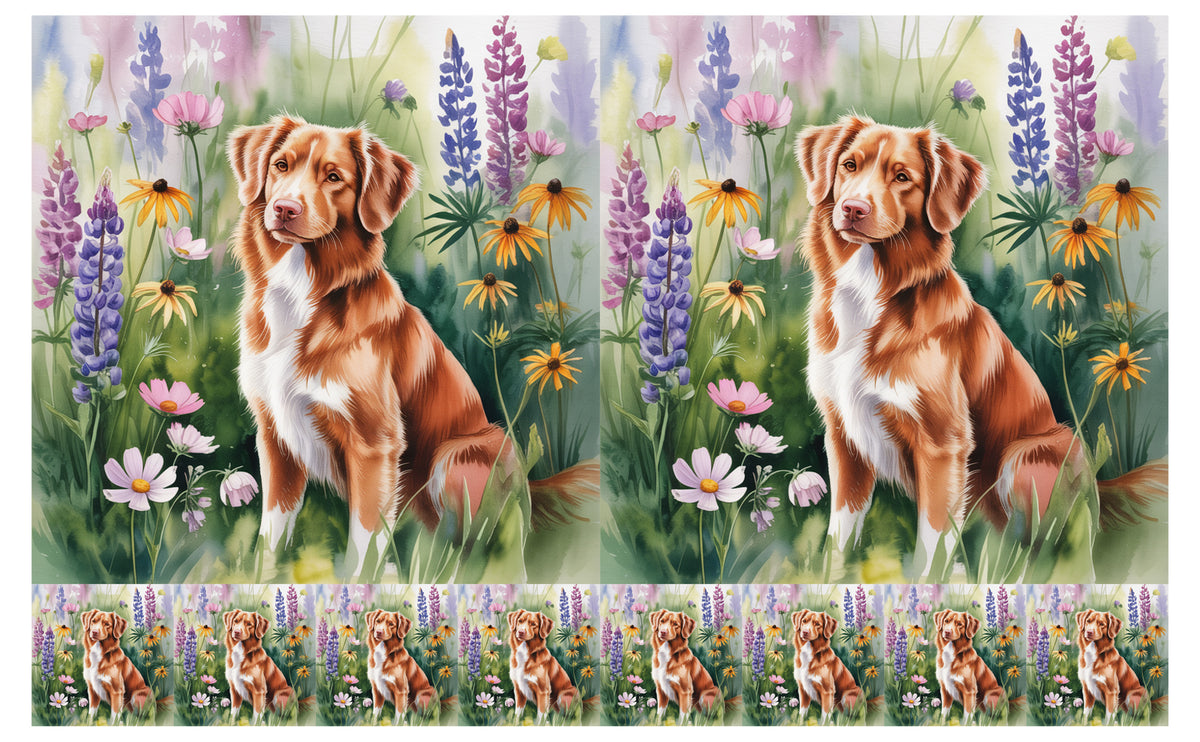 DecoCraft - Scenic Tiles Series - Watercolor Pets - Nova Scotia Duck Tolling Retriever