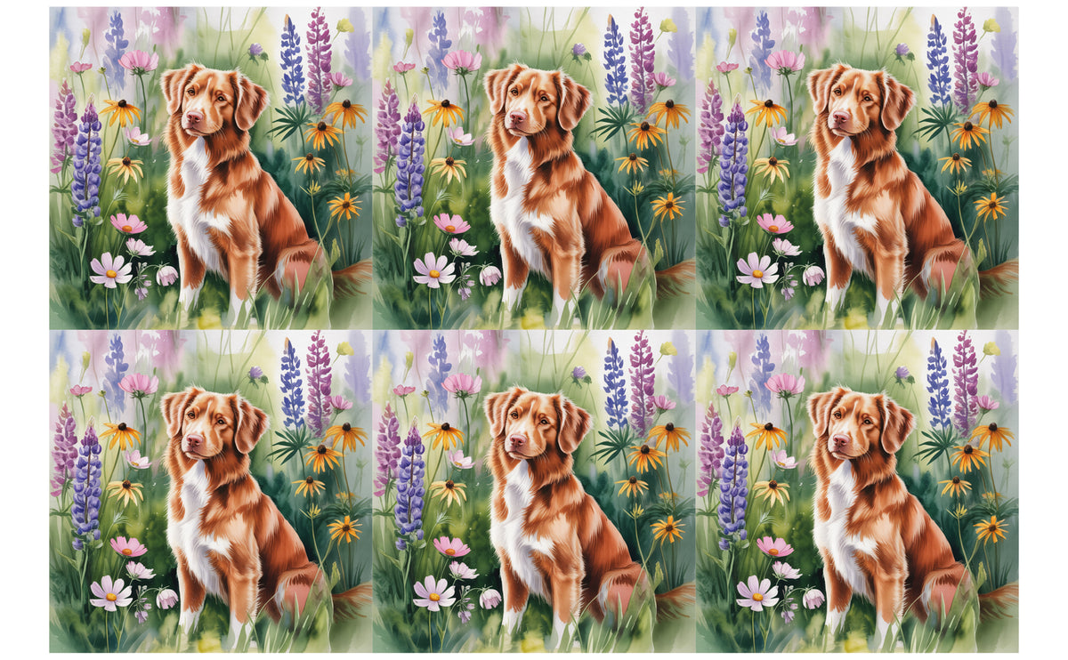 DecoCraft - Scenic Tiles Series - Watercolor Pets - Nova Scotia Duck Tolling Retriever