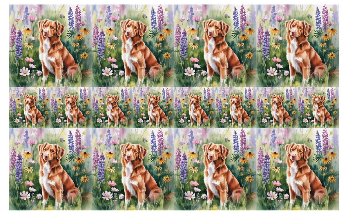 DecoCraft - Scenic Tiles Series - Watercolor Pets - Nova Scotia Duck Tolling Retriever