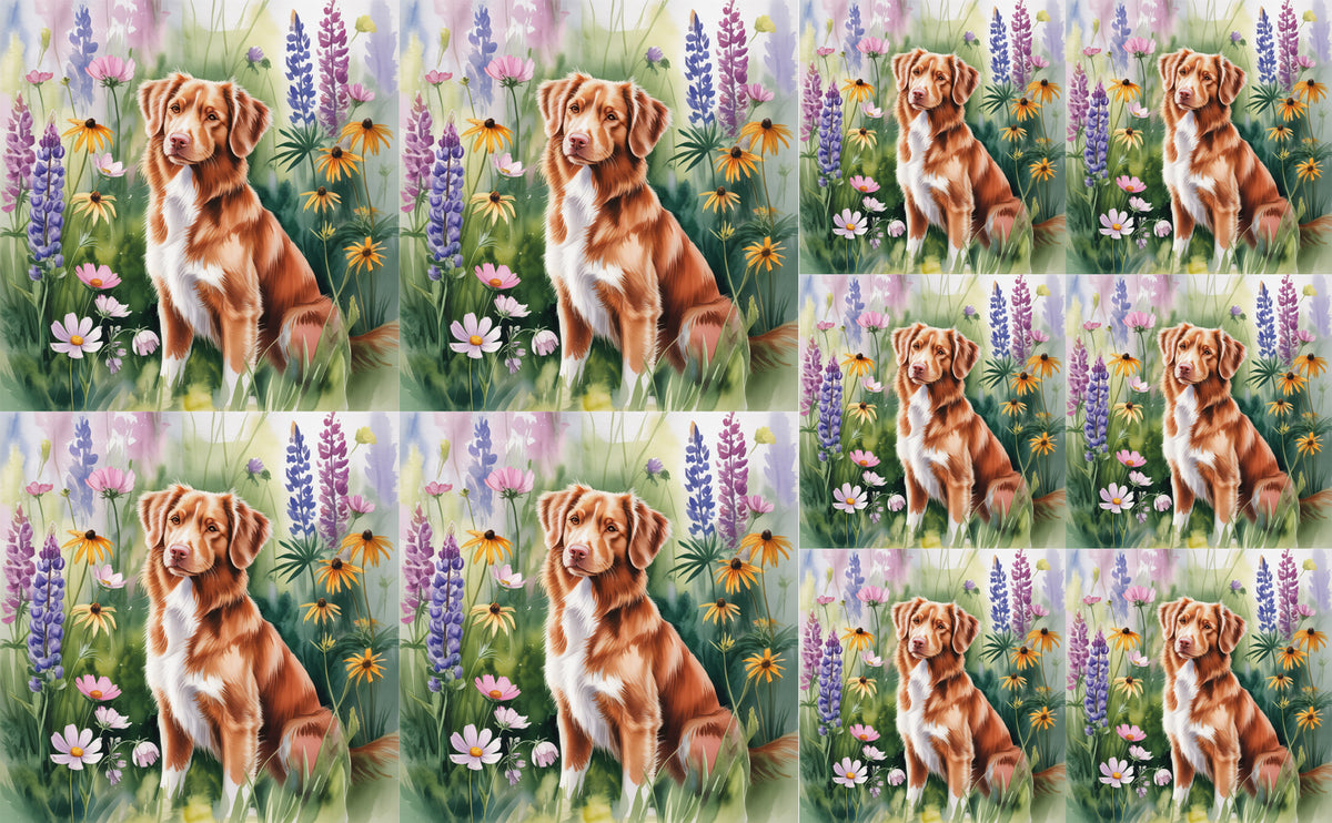 DecoCraft - Scenic Tiles Series - Watercolor Pets - Nova Scotia Duck Tolling Retriever