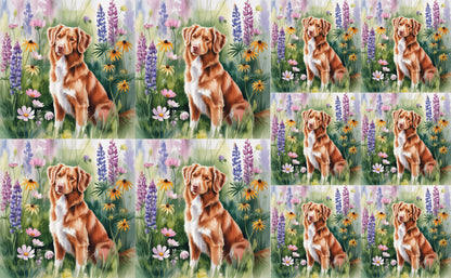 DecoCraft - Scenic Tiles Series - Watercolor Pets - Nova Scotia Duck Tolling Retriever