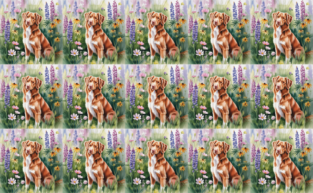 DecoCraft - Scenic Tiles Series - Watercolor Pets - Nova Scotia Duck Tolling Retriever