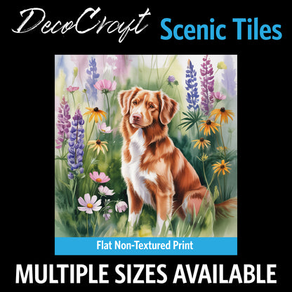 DecoCraft - Scenic Tiles Series - Watercolor Pets - Nova Scotia Duck Tolling Retriever