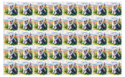 DecoCraft - Scenic Tiles Series - Watercolor Pets - Old English Sheepdog