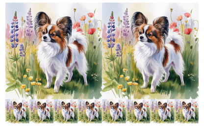 DecoCraft - Scenic Tiles Series - Watercolor Pets - Papillon