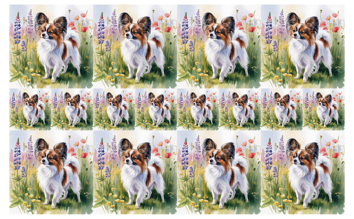 DecoCraft - Scenic Tiles Series - Watercolor Pets - Papillon