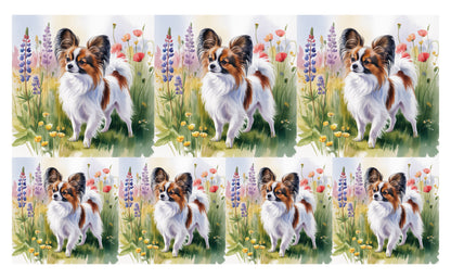 DecoCraft - Scenic Tiles Series - Watercolor Pets - Papillon
