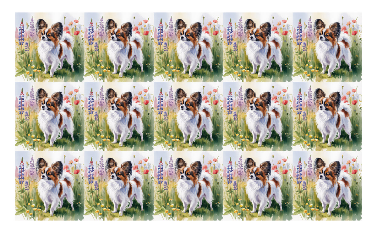 DecoCraft - Scenic Tiles Series - Watercolor Pets - Papillon