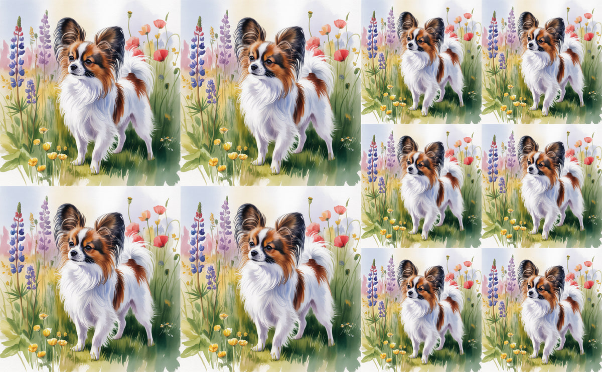 DecoCraft - Scenic Tiles Series - Watercolor Pets - Papillon