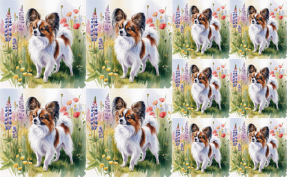 DecoCraft - Scenic Tiles Series - Watercolor Pets - Papillon