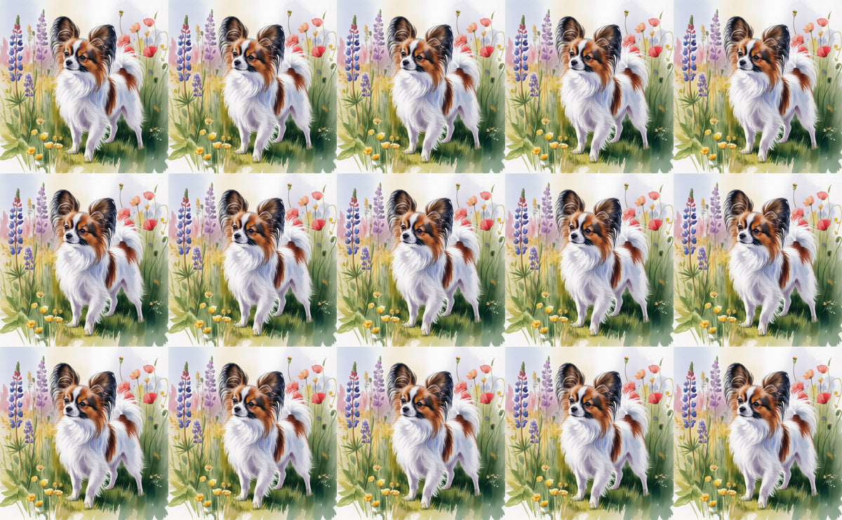 DecoCraft - Scenic Tiles Series - Watercolor Pets - Papillon