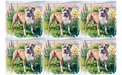 DecoCraft - Scenic Tiles Series - Watercolor Pets - Pitbull - Tan