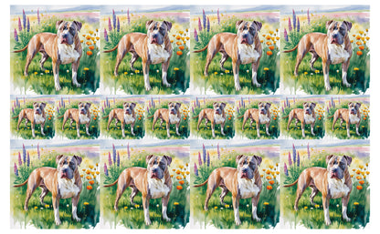 DecoCraft - Scenic Tiles Series - Watercolor Pets - Pitbull - Tan