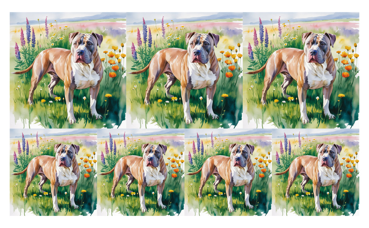 DecoCraft - Scenic Tiles Series - Watercolor Pets - Pitbull - Tan