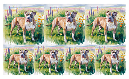 DecoCraft - Scenic Tiles Series - Watercolor Pets - Pitbull - Tan