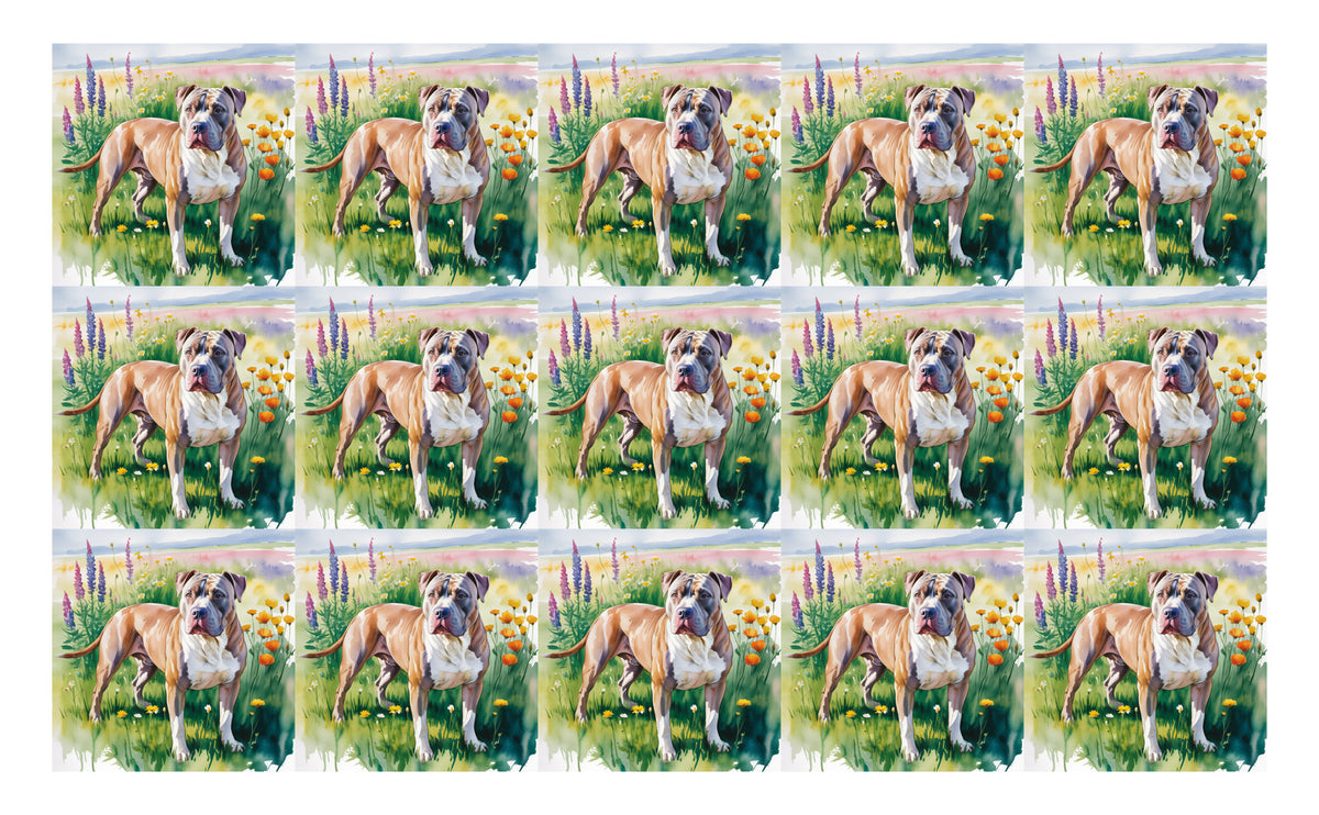 DecoCraft - Scenic Tiles Series - Watercolor Pets - Pitbull - Tan