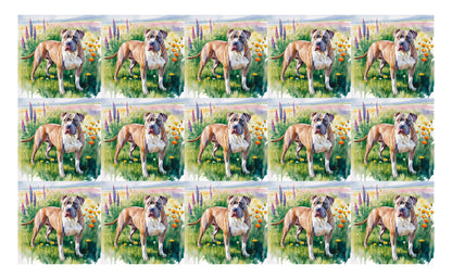 DecoCraft - Scenic Tiles Series - Watercolor Pets - Pitbull - Tan