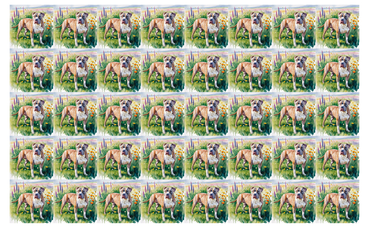 DecoCraft - Scenic Tiles Series - Watercolor Pets - Pitbull - Tan