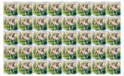 DecoCraft - Scenic Tiles Series - Watercolor Pets - Pitbull - Tan