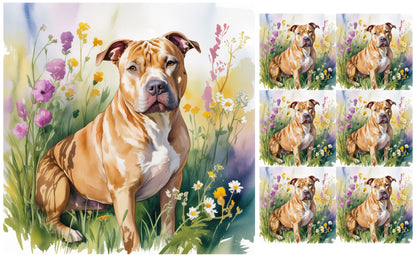 DecoCraft - Scenic Tiles Series - Watercolor Pets - Pitbull - Copper