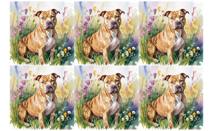 DecoCraft - Scenic Tiles Series - Watercolor Pets - Pitbull - Copper