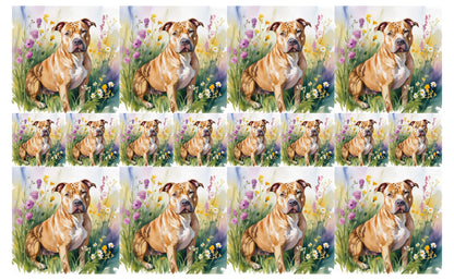 DecoCraft - Scenic Tiles Series - Watercolor Pets - Pitbull - Copper