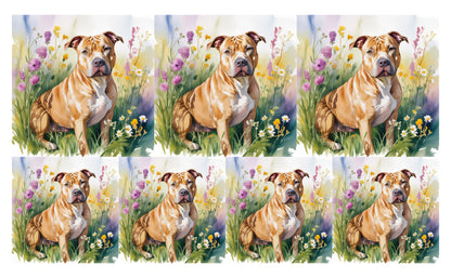 DecoCraft - Scenic Tiles Series - Watercolor Pets - Pitbull - Copper