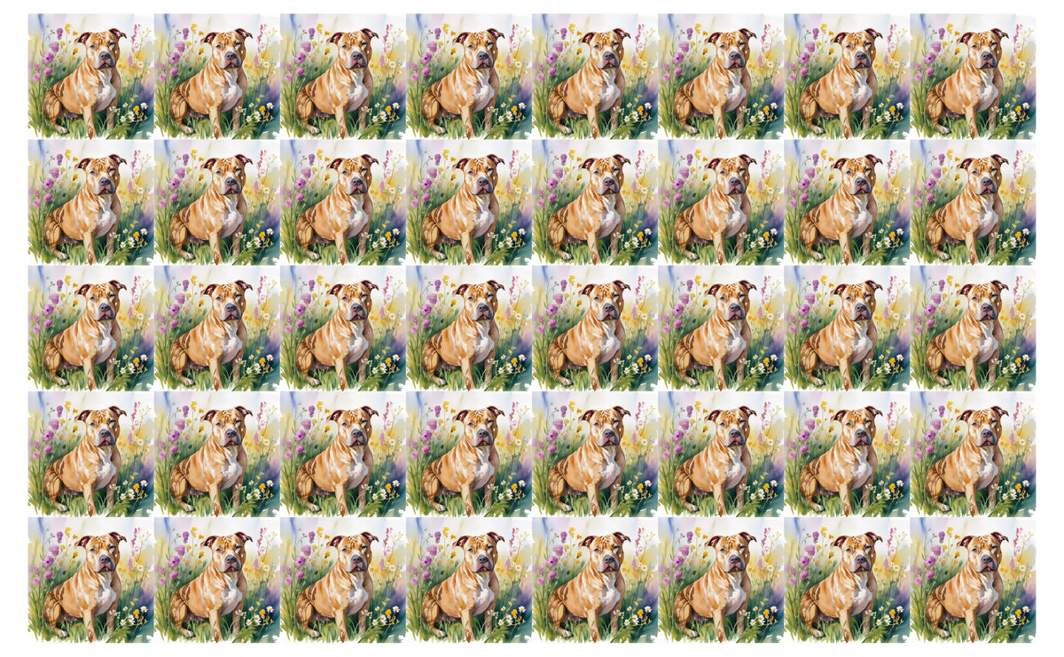 DecoCraft - Scenic Tiles Series - Watercolor Pets - Pitbull - Copper