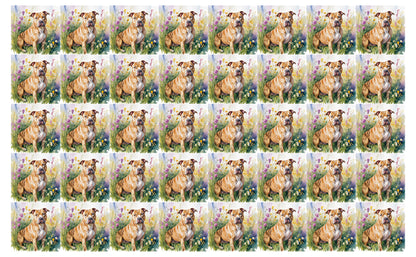 DecoCraft - Scenic Tiles Series - Watercolor Pets - Pitbull - Copper