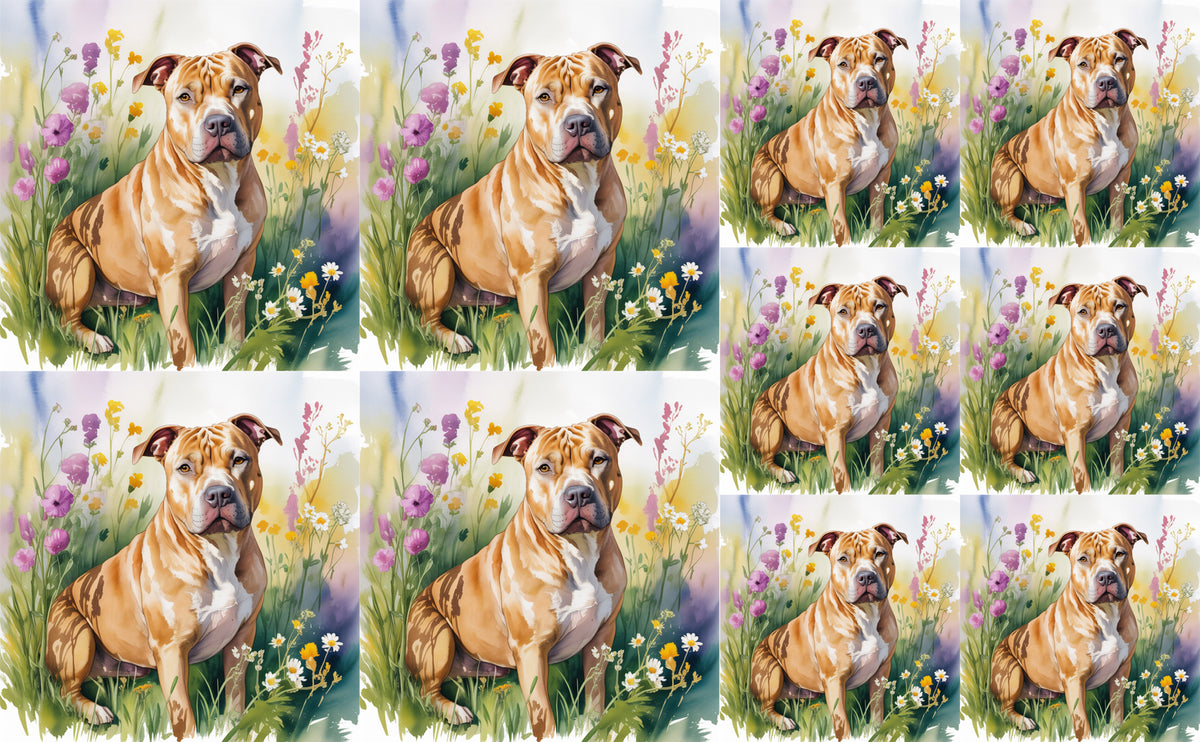 DecoCraft - Scenic Tiles Series - Watercolor Pets - Pitbull - Copper