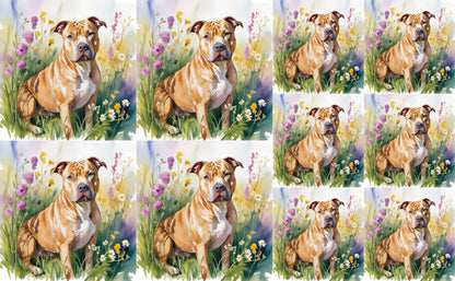 DecoCraft - Scenic Tiles Series - Watercolor Pets - Pitbull - Copper