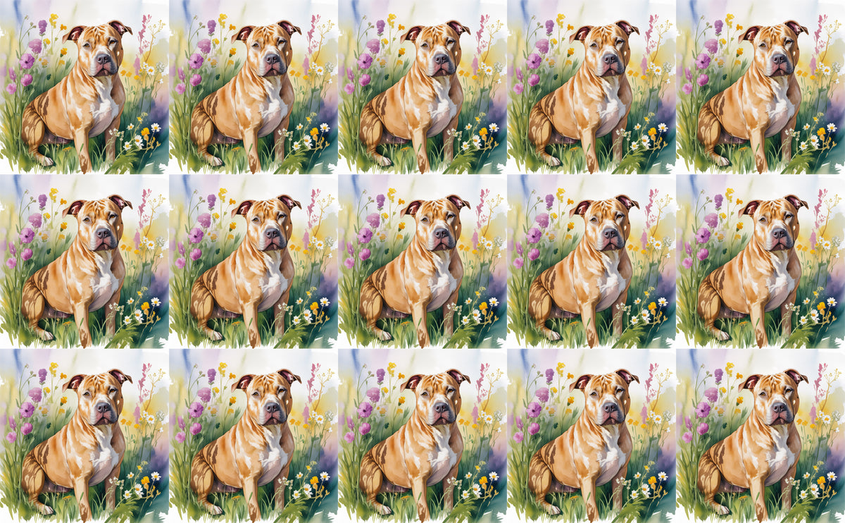 DecoCraft - Scenic Tiles Series - Watercolor Pets - Pitbull - Copper