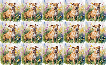DecoCraft - Scenic Tiles Series - Watercolor Pets - Pitbull - Copper