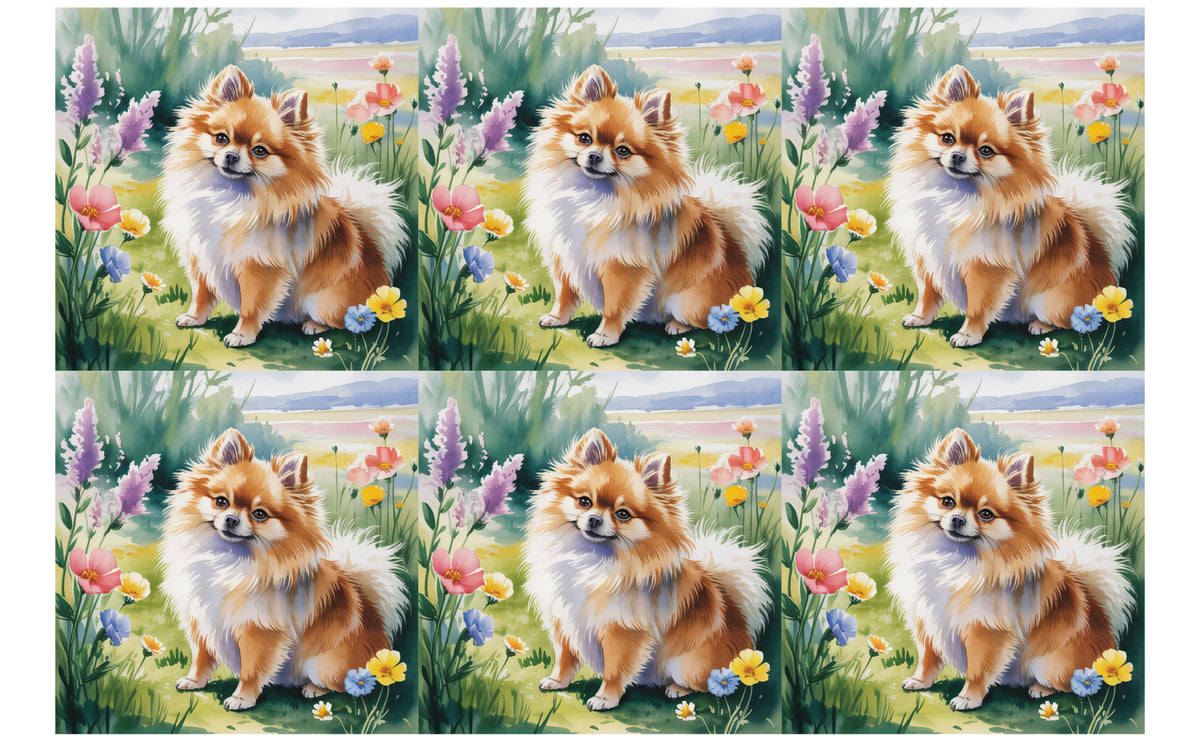 DecoCraft - Scenic Tiles Series - Watercolor Pets - Pomeranian