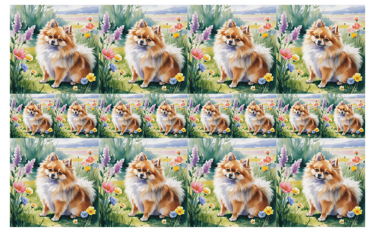 DecoCraft - Scenic Tiles Series - Watercolor Pets - Pomeranian