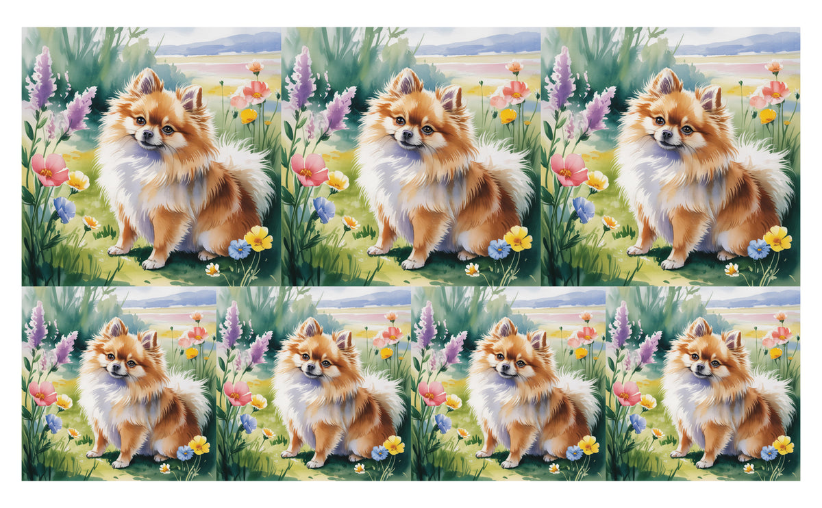 DecoCraft - Scenic Tiles Series - Watercolor Pets - Pomeranian