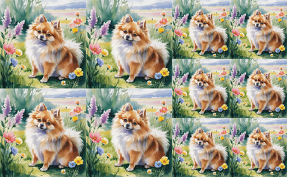 DecoCraft - Scenic Tiles Series - Watercolor Pets - Pomeranian