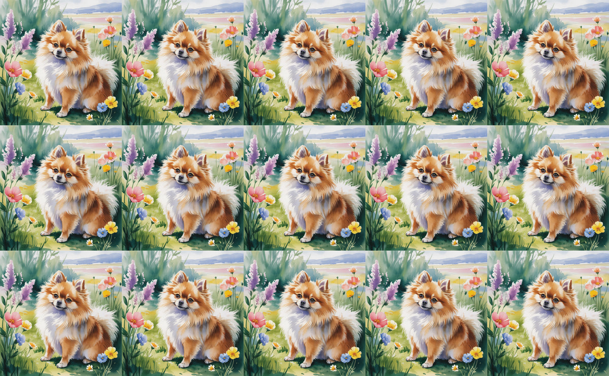 DecoCraft - Scenic Tiles Series - Watercolor Pets - Pomeranian