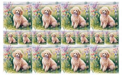 DecoCraft - Scenic Tiles Series - Watercolor Pets - Poodle - Tan